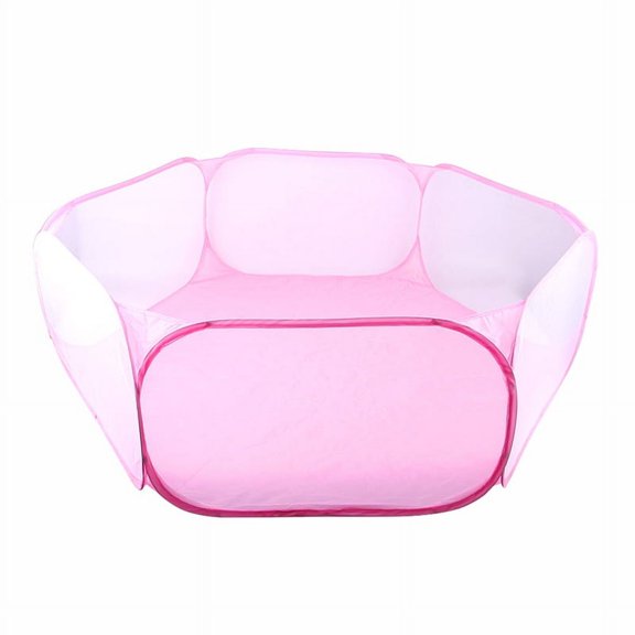 Children Fence Tent Toys Hexagonal Foldable for Pets Pink