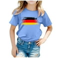 Children Flag Of Germany Print Short Sleeve Round Neck T Shirt Floral