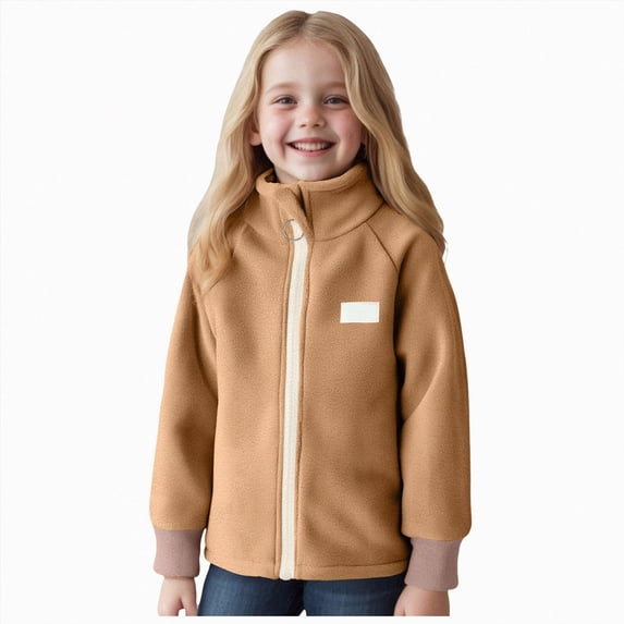 Children Fleece Jacket For Men And Women Small Medium And Large Children Baby And Winter Thick And Warm Top Stand Outer,Fleece Jacket Children 3-4 Years