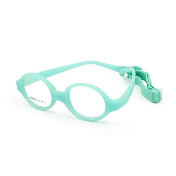 Children Flexible Round Frame Baby Glasses No Screw Safe Bendable Strap Cord Girls Boys Size 37 Ages 0-6 Months