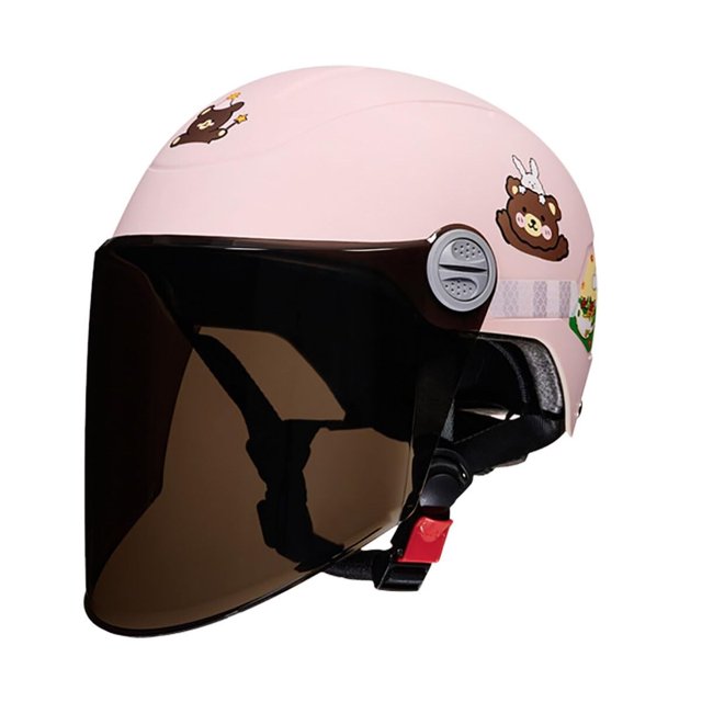 Children Four Seasons Cute Girl Motorcycle Half Helmet with Sun Visor