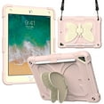 thumbnail image 1 of Children-Friendly Case for iPad 9.7" 6th Gen 2018, iPad Pro 9.7" Cover with Pencil Holder, Allytech Rugged Hard PC + TPU Kidsproof Hybrid Protection Pen Slot Case for iPad 6 2018, Pink + Beige, 1 of 7