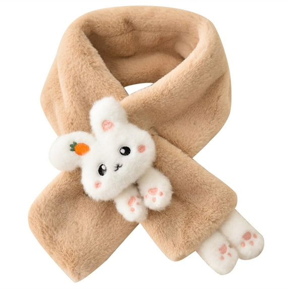 Children Furry Scarf Stylish Soft Collar Neck Wrap Thicken Winter Neck Warmer Fleecy Thicken Scarf