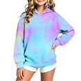 thumbnail image 1 of Children Girls Gradient Hoodies Sweatshirt Long Sleeve Pullover Sweatshirt for Girl for Fall Winter, 1 of 8