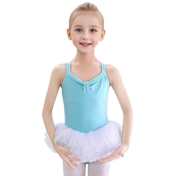 Children Girls Jumpsuits Short Sleeve Glitter Dance Ballet Tutu Leotard Ballerina Skirt Bodysuit Size 3 Y-4 Y