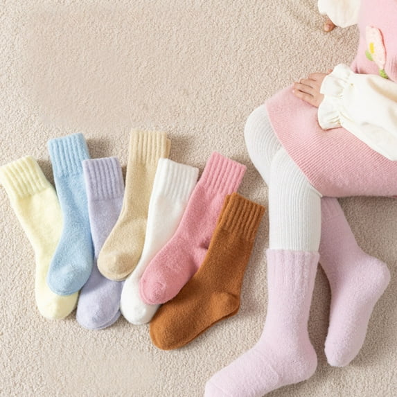 Children Girls Knee High Socks Stripes Socks Solid Color Cotton Casual Socks Toddler Dress Sock Cute Knee High Stocking For Kids Girls 1 Pair