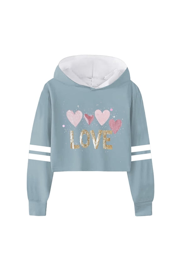 Children Girls Long Sleeve Letters Solid Color Short Hoodie Hoodie Top for Large Children Baby Boy Sweater 18 Months Boys Sweatshirts Kids Hoodies Boys Toddler Boys 2t Boys Jacket Potato Boy Hoodie