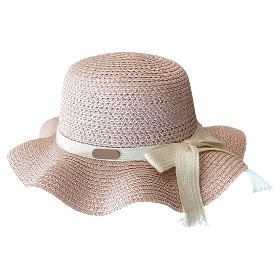 BJUTIR Children Girls Sunscreen Hat Summer Bow Sun Hat Straw Hat Braided Hat Beach Hat Sun Visor Fishermans Hat Baby Boy Girl Hats Caps