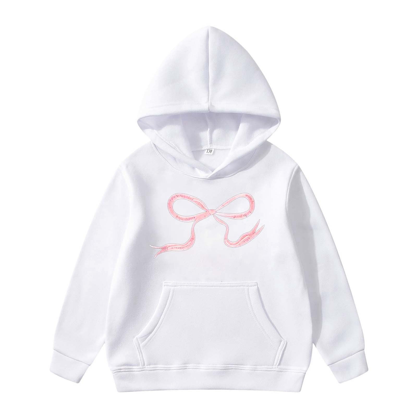 Girls White Regular Fit Printed Sweatshirt With Hood main image 0