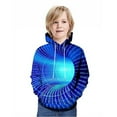 thumbnail image 1 of Wuxian Children Girls Sweatshirts Fashion Clothing Graphic Hooded Athletic Pullover Tops For Boys Casual Soft Breathable Gym Outfits,Blue,3-4 Years, 1 of 3