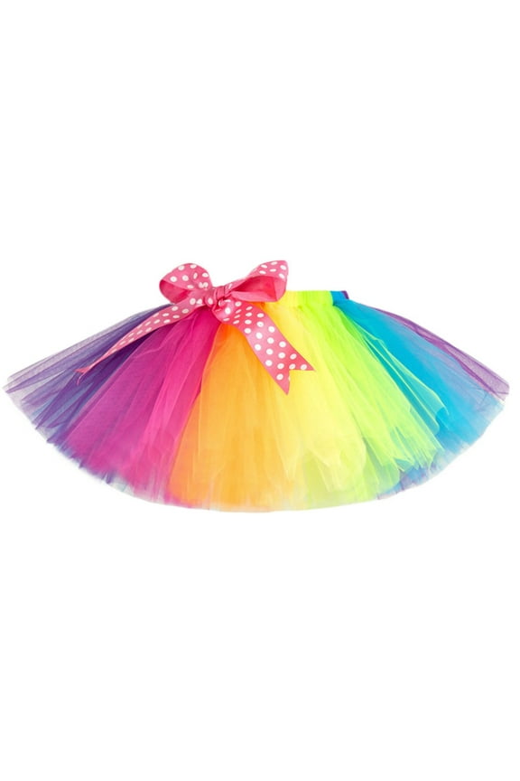 Children Girls Tutu Tulle Party Dance Ballet Kids Rainbow Clothes Skirt Simple Dailywear