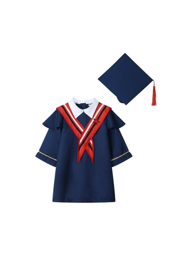 Children Graduation Robes Kindergarten Graduation Cap and Gown Outfit Set with Tassel Graduation Photography Outfit Size 9-10T Kids Clothes