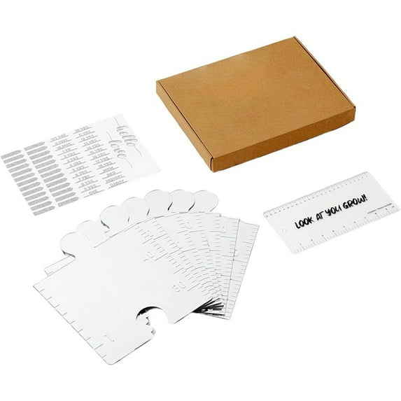 Children Growth Chart Mirror, Puzzle Mirror Growth Chart for Wall, Kid'S Height Measuring Chart Wall Mirror