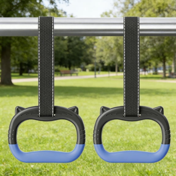 Children Gymnastics Rings Adjustable Workout Straps Pull Up Training Rings for Indoor Fitness Exercise