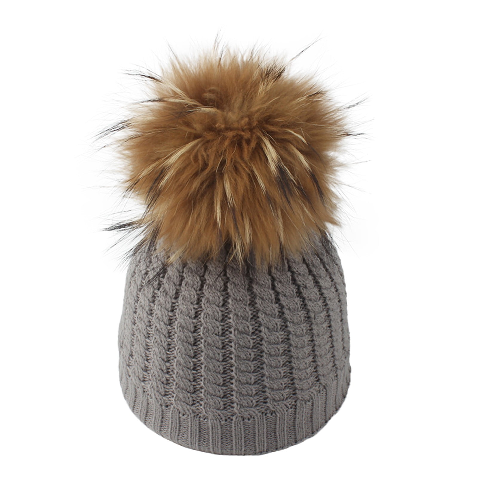 Children Hat Solid Plush Ball Twist Knitted Hat Men's Winter Hat Mens ...