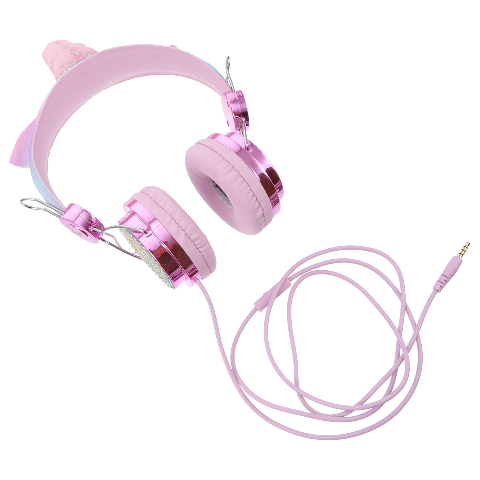 Children Headset with Microphone Unicorn Shape Rhinestone Glitter Kids