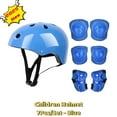 thumbnail image 1 of Children Helmet - Ski Helmet - 7Pcs/Set Adjustable and Multi-Sport Helmet with Knee Elbow Pad, Helmet for Boys and Girls Lightweight for Ages 8 - 14 (Blue), 1 of 7