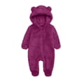 thumbnail image 1 of Children Hooded Fleece Jumpsuit with Bear Ears One Piece Outfit for Infant Newborn Boys Girls Full Body Pajamas Zip Up Sleepwear, 1 of 4