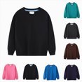 thumbnail image 1 of Children Hoodies Fall Winter Long Sleeve Drawstring Pullover Tops With Pockets 2T 3T 4T 5T 6T 7T 8T Girls Boys Fashion Loose Casual Sweatshirt For Dark Purple,6 Years, 1 of 4