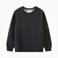 thumbnail image 1 of Children Hoodies Fall Winter Long Sleeve Drawstring Pullover Tops With Pockets 2T 3T 4T 5T 6T 7T 8T Girls Boys Fashion Loose Casual Sweatshirt For Grey,5 Years, 1 of 4