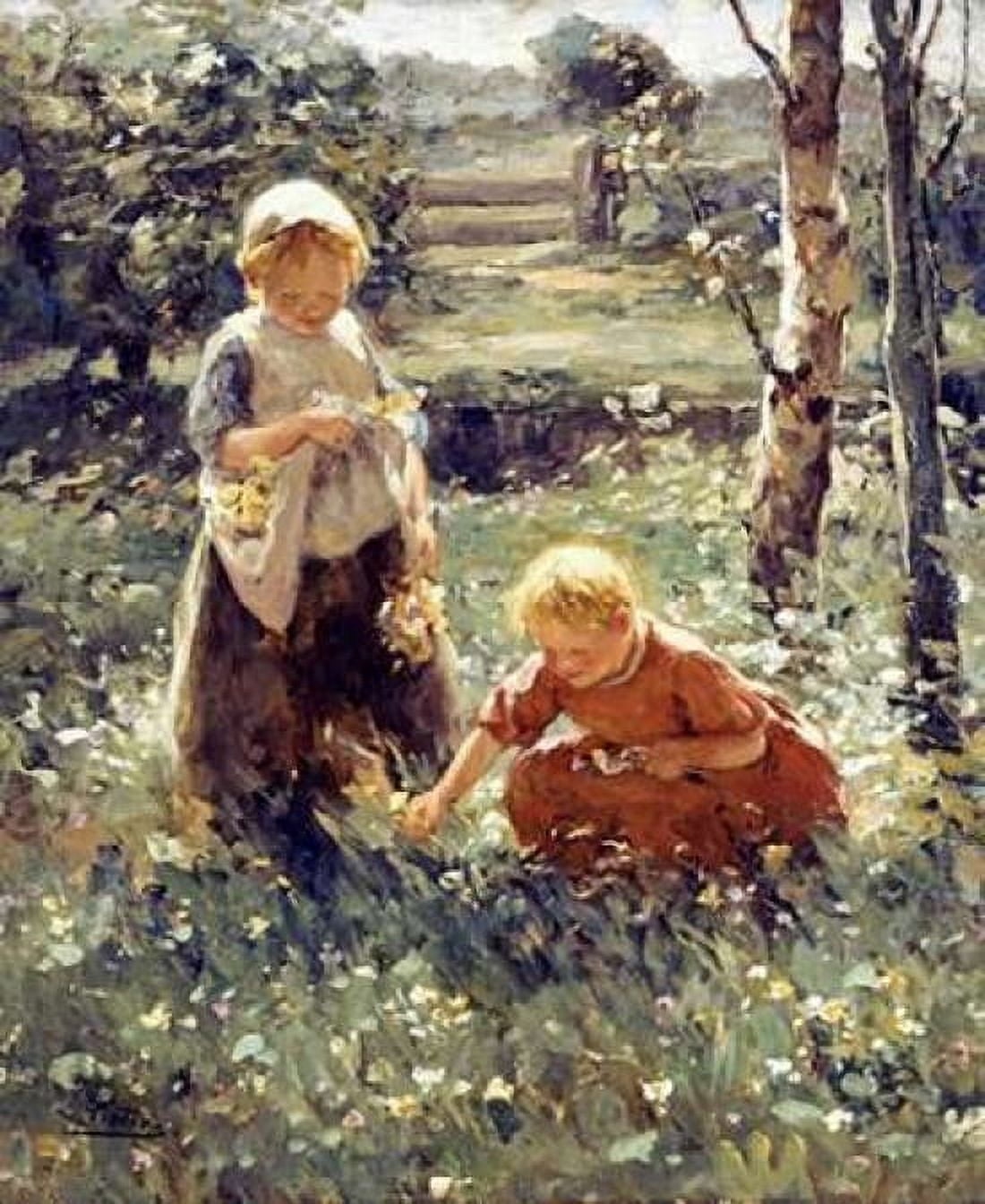 Children In a Field Canvas Art - Evert Pieters (20 x 24)