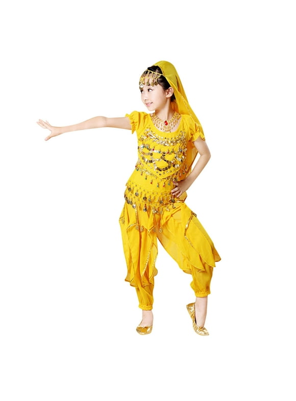 Children Indian Belly Dance Girl Costume Halloween Performance Sets