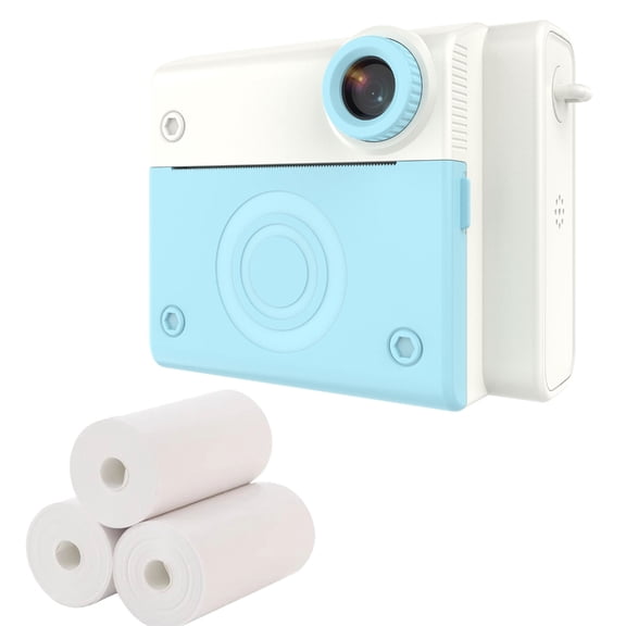 Children Instants Photo Camera Kit for Kids 3 Paper Rolls, Multiple Filters & Frames for Parties & Travel