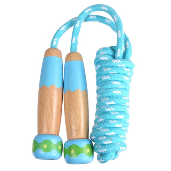 Children Jump Skip Rope Kids Wooden Handle Skipping Rope Adjustable Length