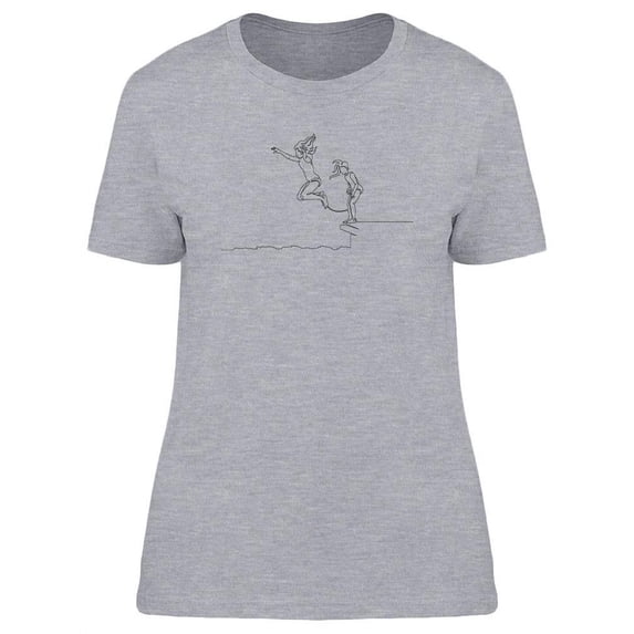 Children Jumping Into The Pool T-Shirt Women -Image by Shutterstock, Female Large
