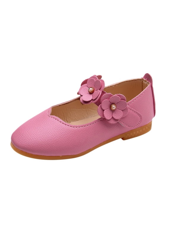 Children Kid Baby Girls Solid Flower Student Single Soft Dance Princess Shoes Strike Rite Shoes Girls Kids on Dress Shoes Girls Girls Shoe Size 12 Toddler Shoes Girl Size 8 Girls Size 8