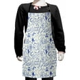 thumbnail image 1 of Children Kids Apron, Science Chemistry Geometry Math Nerd Geek and Genius Themed Design Artwork, Boys Girls Apron Bib with Adjustable Ties for Cooking Baking Painting, Blue and Ivory, by Ambesonne, 1 of 2