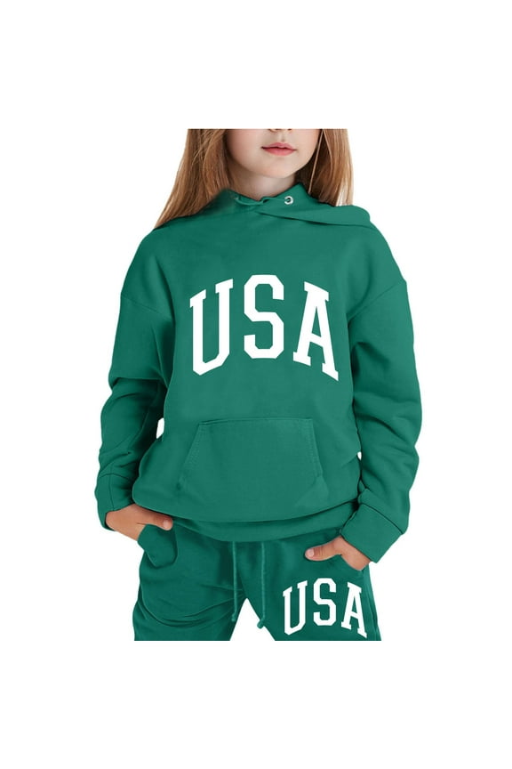 Children Kids Boys and Girls Long Sleeve Letter Printed Lightweight Hoodie Sweatshirts and Long Pants Set Outfit Baby Bath Baby Ups Outfit Sporty Leggings for Teen Girls Soft Bows for Baby Girls