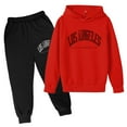 thumbnail image 1 of Children Kids Casual Letter Printed Long Sleeve Hoodie Pullover Sweatshirt Tracksuit Jogger Sweatpants Unisex 2 PC Sweatsuit Set Big Girls Outfits Kids Clothes Tops Girls Blankets Girls Clothes Size 8, 1 of 3