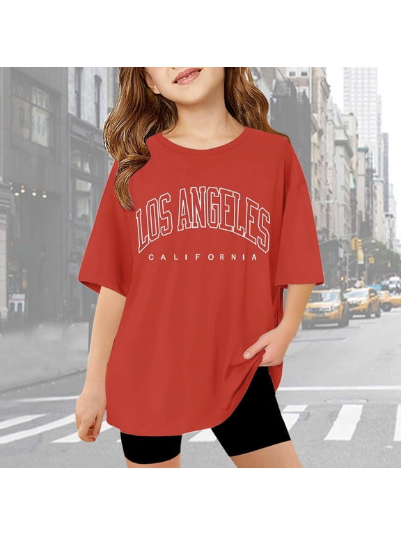 Children Kids Girls Short Sleeve T Shirts Kids Summer Oversized Tops Casual Crewneck Basic Tees Solid Long Sleeve Shirt Girls Mega64 Shirt Tops Packs Junior Clothes Girls Banana Shirt with