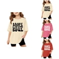 thumbnail image 1 of Children Kids Girls Short Sleeve T Shirts Kids Summer Oversized Tops Casual Crewneck Basic Tees, 1 of 6