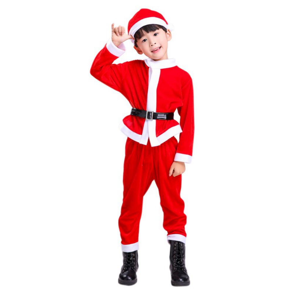 Children Kids Santa Claus Party Outfits Xmas Stage Costumes Girls