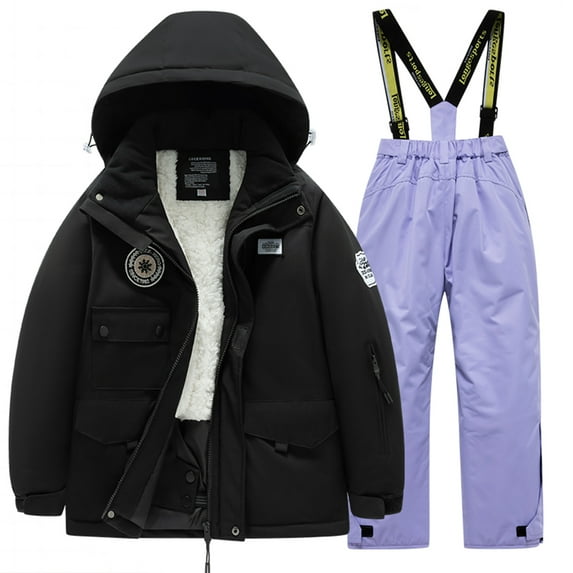 Children Kids Ski Suit Multi Pocket Jacket And Pants Winter Windbroof Snowboarding Winter Warm Snow Suits Unisex Baby Dailywear