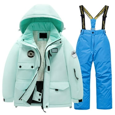 Children Kids Ski Suit Multi Pocket Jacket And Pants Winter Windbroof Snowboarding Winter Warm Snow Suits Unisex Lovely Streetwear