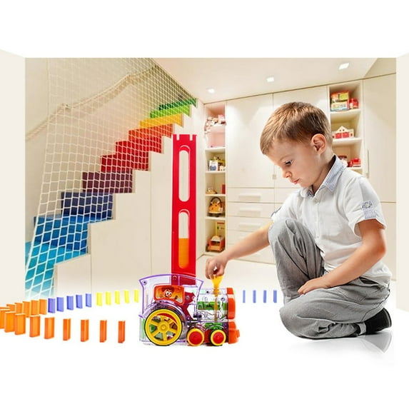 Children Kids Sound Light Auto Deal Domino Rally Electric Train Educational Toy