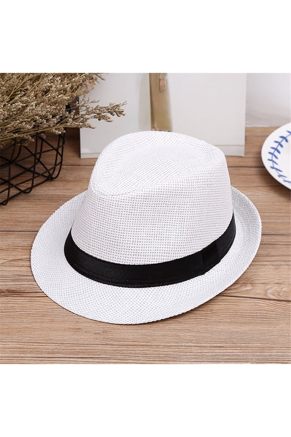 Children Kids Summer Beach Straw Hat Jazz Panama Fedora Hat Cap Baby First Year Book Large Play Mat for Baby Travel with Baby Must Haves Baby Girl Shower Baby Soap Baby Bonnets 1-2 Years Pregnancy