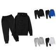 thumbnail image 1 of Children Kids Unisex Solid Color Long Sleeve Hoodie Sweatshirt and Jogger Pants, 2PC Sweatsuit Set, Winter Fall Outfits, 24M-6Y, 1 of 3