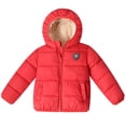 thumbnail image 1 of Children Kids Winter Warm Hooded Coats Baby Boys Girls Thick Jackets Plus Velvet Coat Toddler Solid Cotton Outerwear for 2-7T, 1 of 8