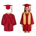 thumbnail image 1 of Children Kindergarten Graduation Cap and Gown Graduation Red Cap and Gown Outfit Graduation Ceremony Outfit 4-5 Years, 1 of 9