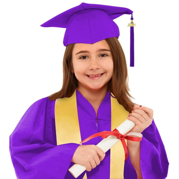 Children Kindergarten Graduation Cap and Gown with 2025 Tassel Cap and Gown Kids Ceremony Party Gift