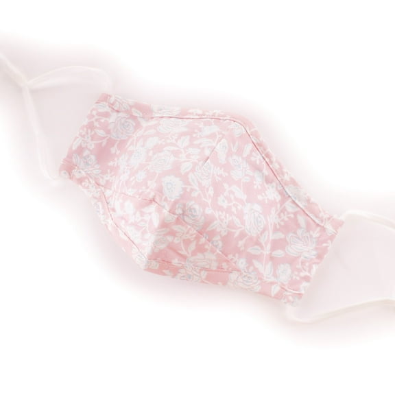 Children Large Fitted Printed Cotton Fabric Face Mask w/ Filter Pocket - Brick Square