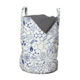 thumbnail image 1 of Children Laundry Bag, Science Chemistry Geometry Math Nerd Geek and Genius Themed Design Artwork, Basket with Handles Drawstring Closure for Laundromats, 13" x 19", Blue and Ivory, by Ambesonne, 1 of 4