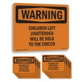 thumbnail image 1 of Children Left Unattended Will Be OSHA WARNING Rigid Plastic Sign 24 Inch x 18 Inch - 10 Pack, 1 of 8