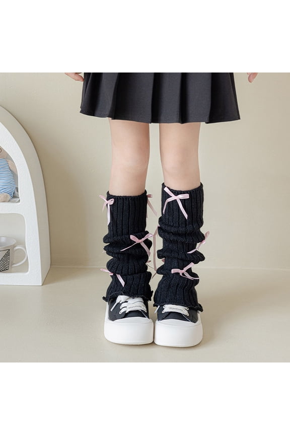 Children Leg Warmers Soft Knit Long Socks Leggings Gaiters Knee Goth Winter Warm Ankle Heap Socks Fuzzy Socks for Girls Navy 3-15Y