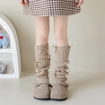 thumbnail image 1 of Children Leg Warmers Soft Knit Long Socks Leggings Gaiters Knee Goth Winter Warm Ankle Heap Socks Socks with Grips for Boy Coffee 3-15Y, 1 of 2