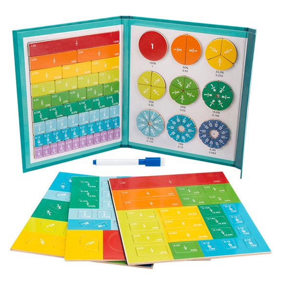 Children Magnetic Fraction Learning Math Toys Fraction Book Set Parish Teaching Aids Arithmetic Learning Toys